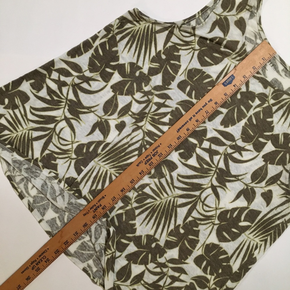 STYLUS women's tropical print linen blend tank top. Size XL. - Picture 8 of 8